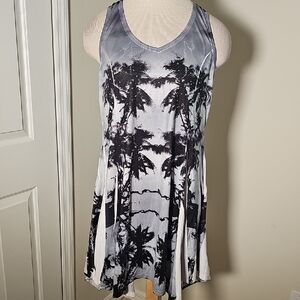 India Boutique Black and White Patterned Fabric Mini Dress, One Size